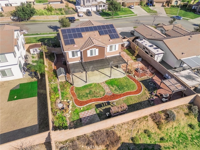 bird's eye view with a residential view