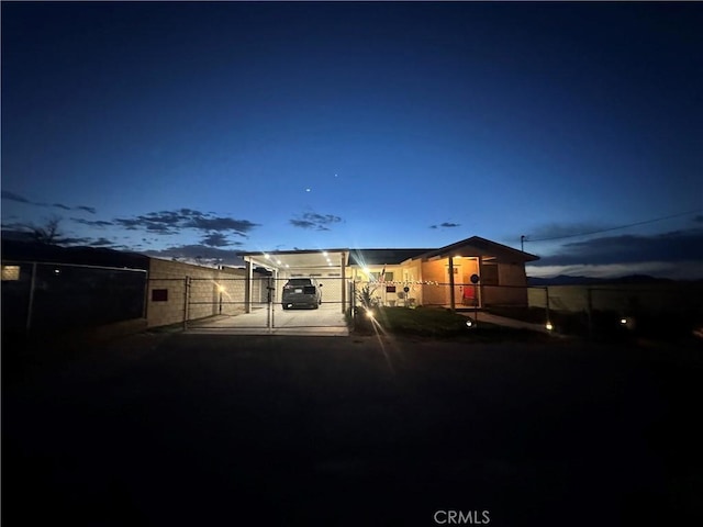 exterior space with a gate and fence