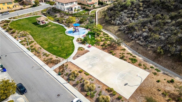 aerial view featuring a residential view