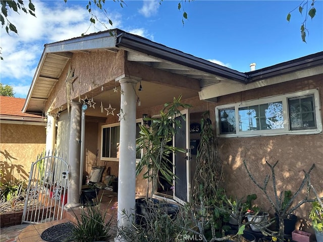 view of property exterior featuring stucco siding