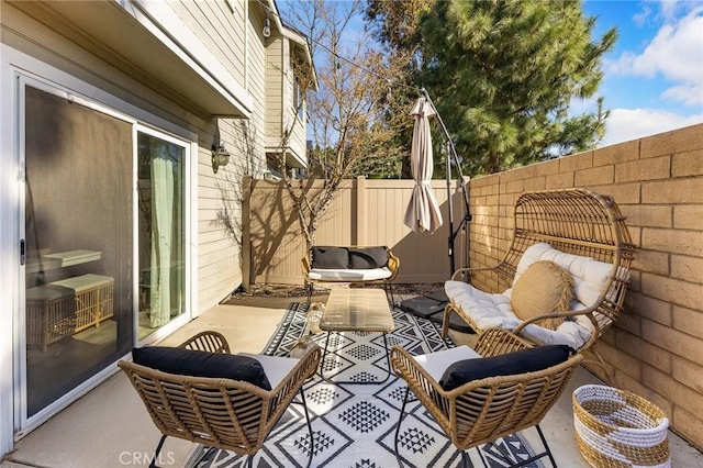 view of patio / terrace with a fenced backyard