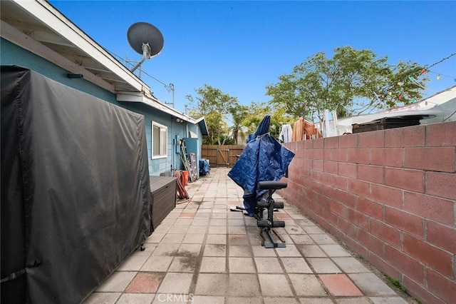 view of patio featuring a fenced backyard