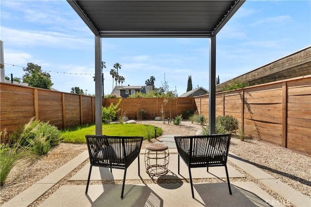 view of patio / terrace featuring a fenced backyard