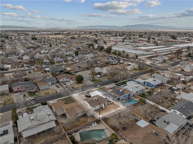 aerial view with a residential view and a mountain view