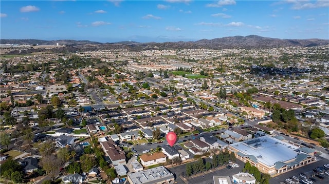 aerial view with a residential view and a mountain view