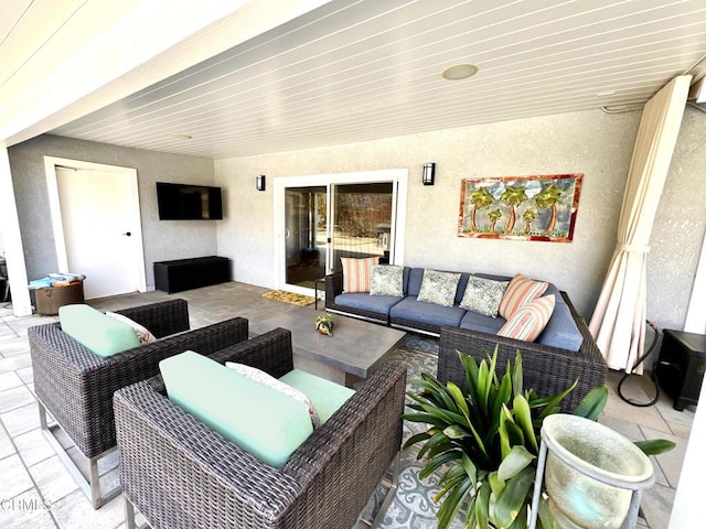 view of patio with an outdoor living space