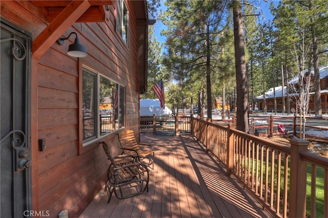 view of wooden deck