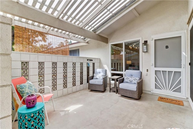 view of patio / terrace with a pergola