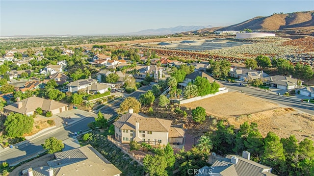 birds eye view of property featuring a residential view and a mountain view