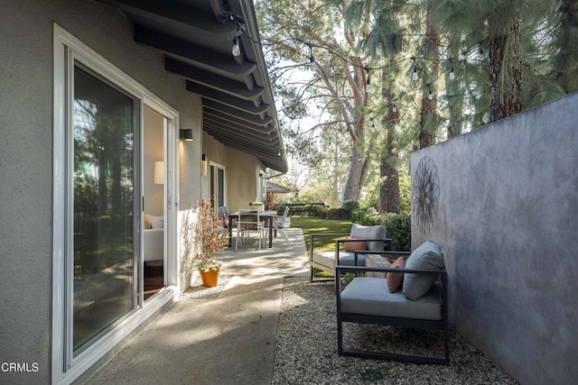 view of patio featuring outdoor dining space