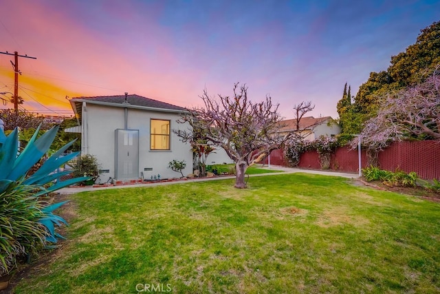 view of yard with fence