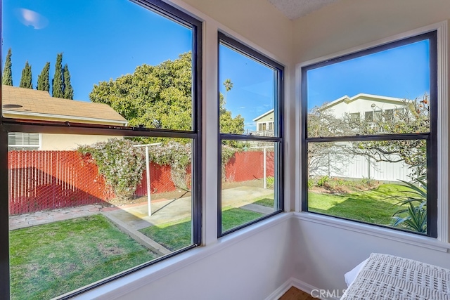 view of unfurnished sunroom