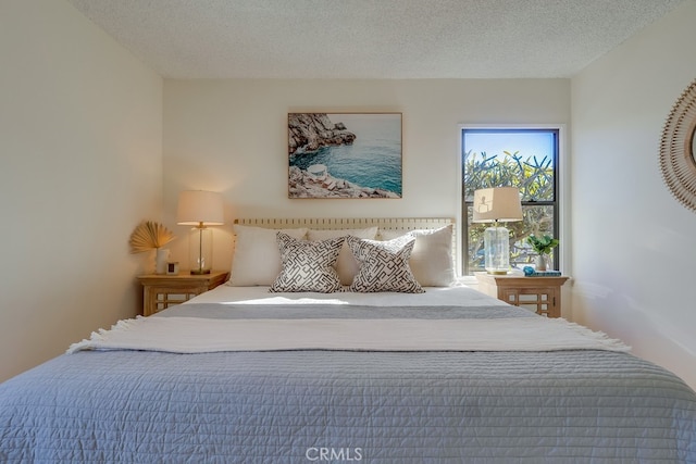 bedroom with a textured ceiling