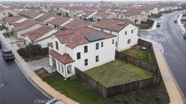 bird's eye view with a residential view