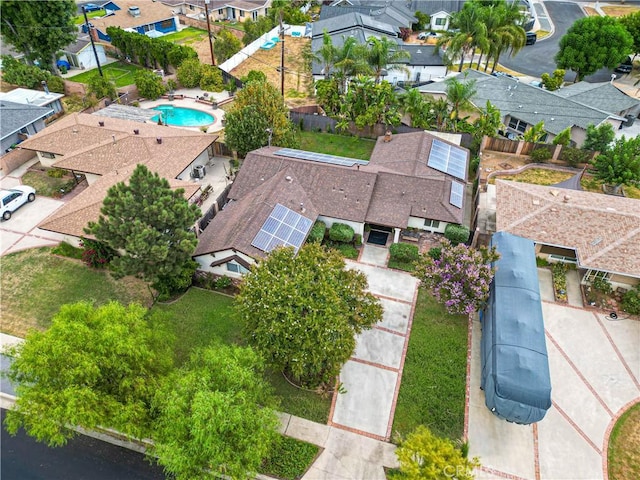 aerial view with a residential view