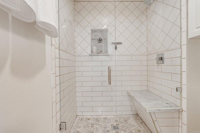 full bathroom featuring a shower stall