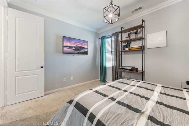 20900 Center St, Riverside, CA 92507 - carpeted bedroom featuring crown molding and baseboards