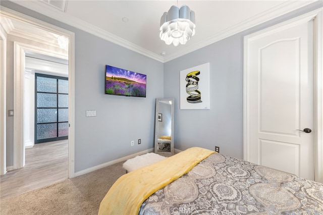20900 Center St, Riverside, CA 92507 - bedroom with light carpet and ornamental molding
