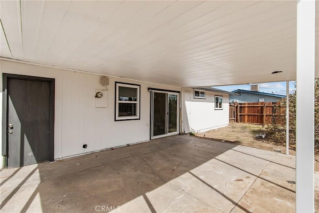 view of patio / terrace with fence