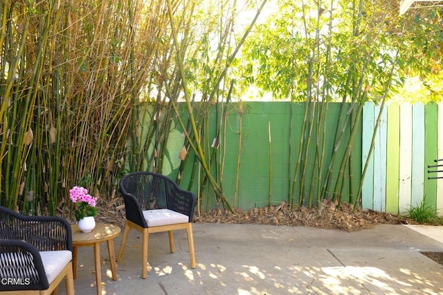 view of patio featuring a fenced backyard