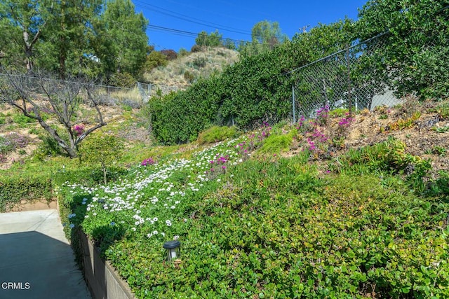 view of yard featuring fence