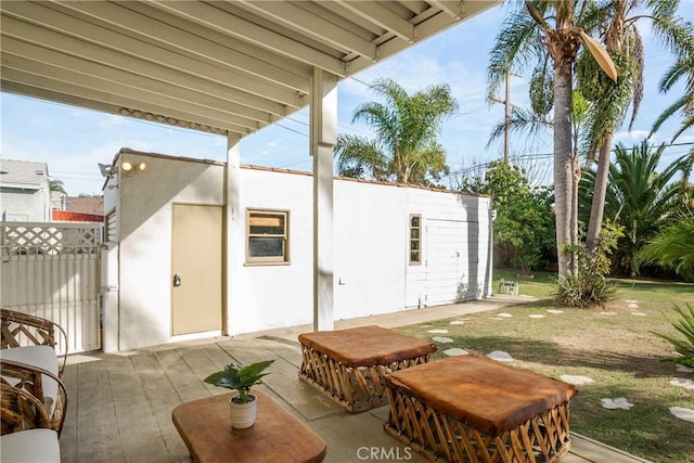 view of patio with fence