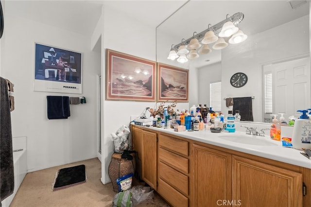 bathroom featuring a bathtub and vanity