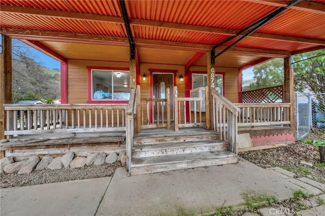 property entrance with a porch