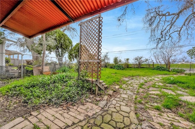 view of yard with fence