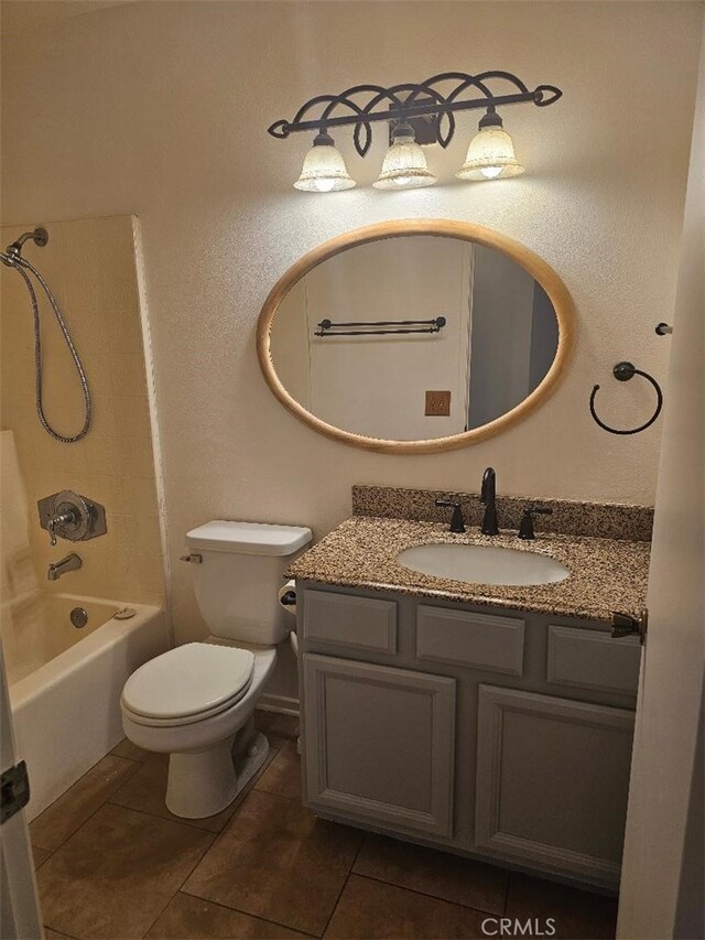 27865 Quincy St, Castaic, CA 91384 - full bath featuring vanity, bathtub / shower combination, and tile patterned flooring