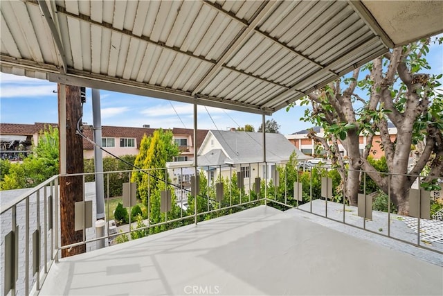 view of patio / terrace featuring a residential view and a balcony