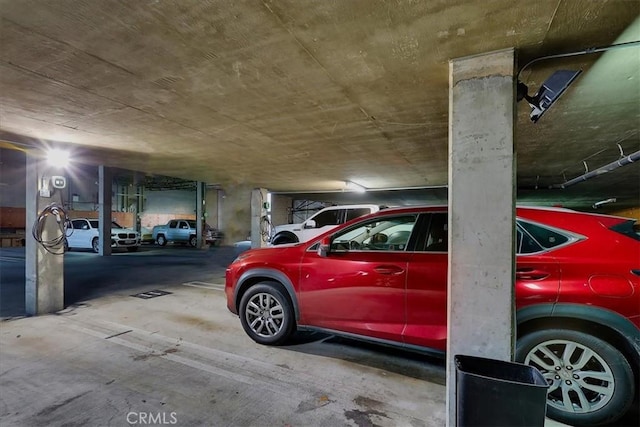 view of parking garage