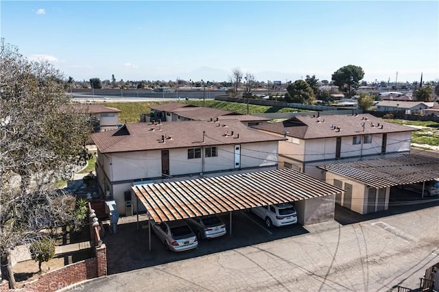 drone / aerial view with a residential view