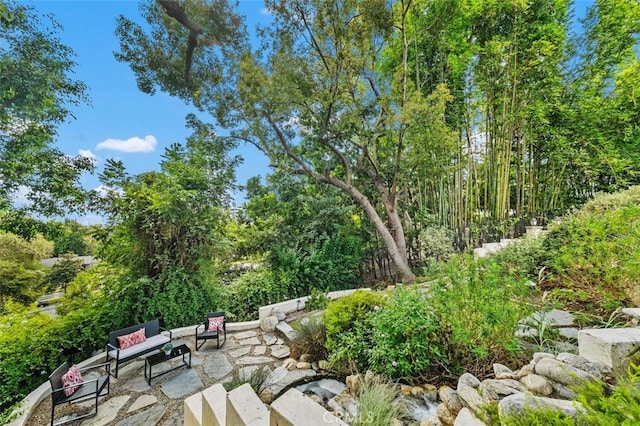 view of patio / terrace with an outdoor living space