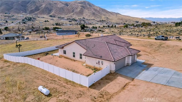 drone / aerial view with a mountain view