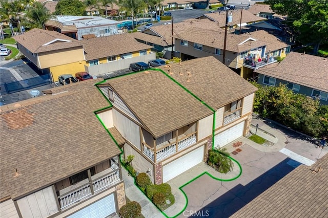 aerial view with a residential view