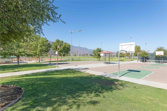25499 Foxglove Ln, Corona, CA 92883 - view of sport court with a lawn, community basketball court, and a mountain view