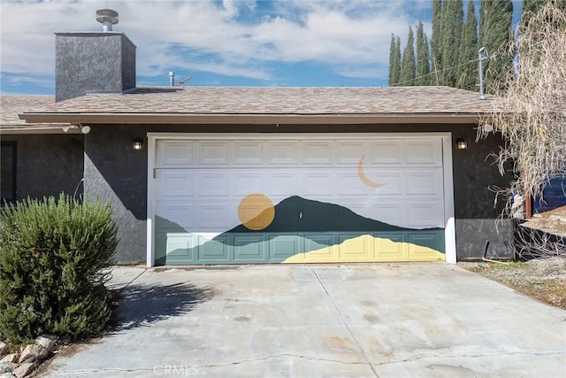 garage with concrete driveway