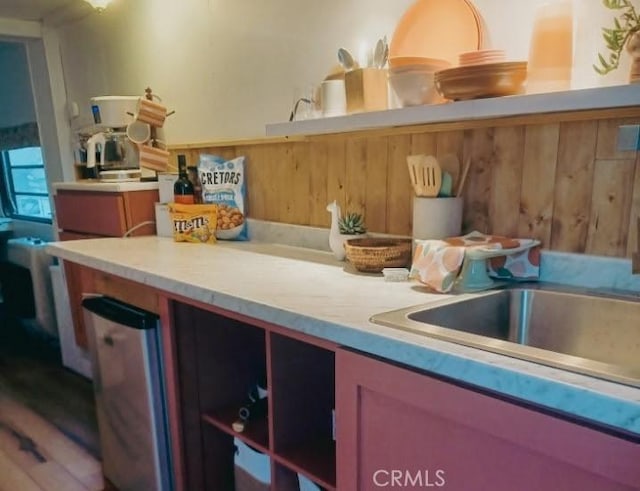 kitchen with light countertops