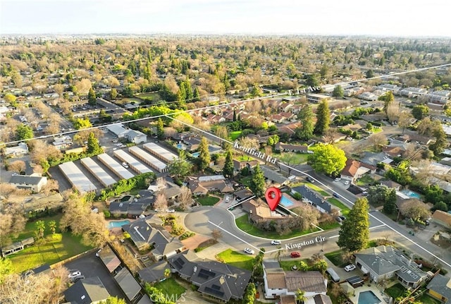 birds eye view of property featuring a residential view