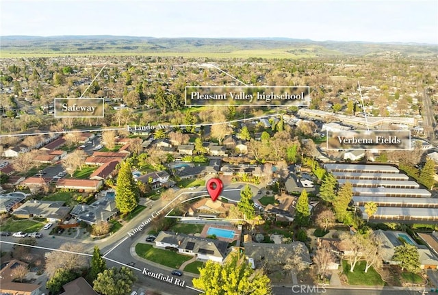 drone / aerial view with a residential view