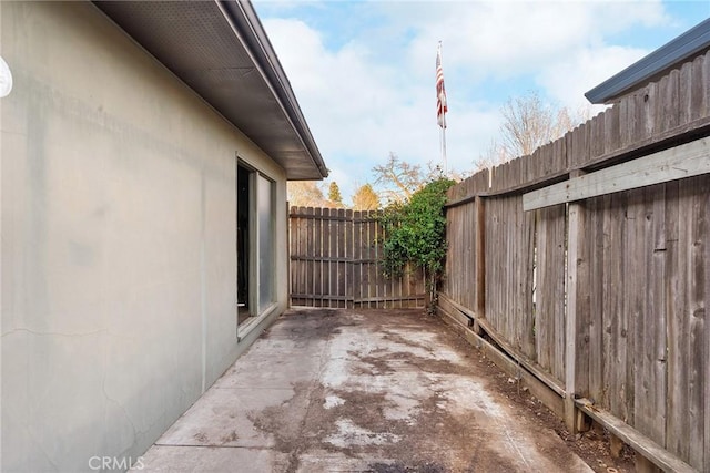 view of patio featuring a fenced backyard