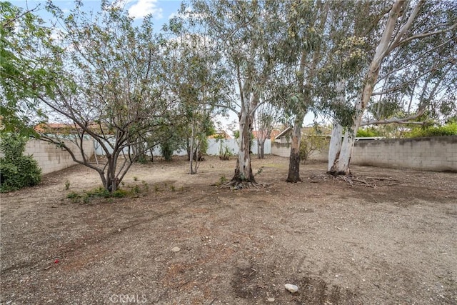 view of yard with fence