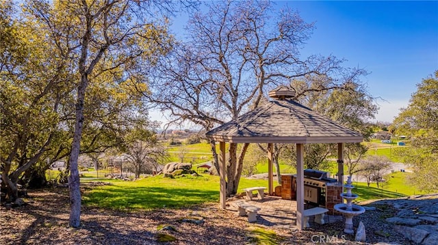 view of yard with a gazebo