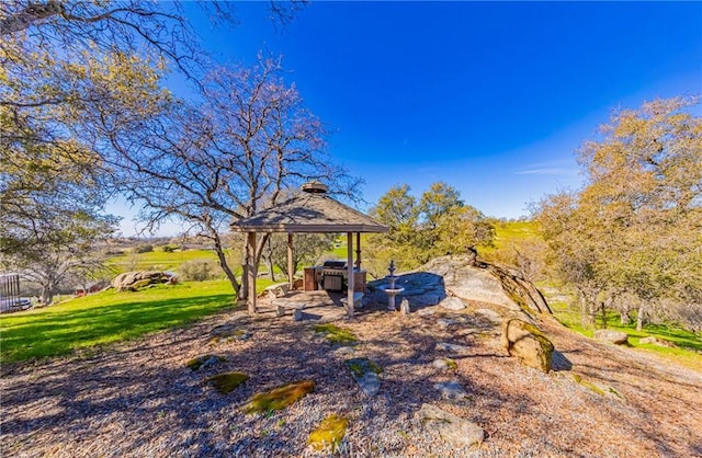 view of yard featuring a gazebo