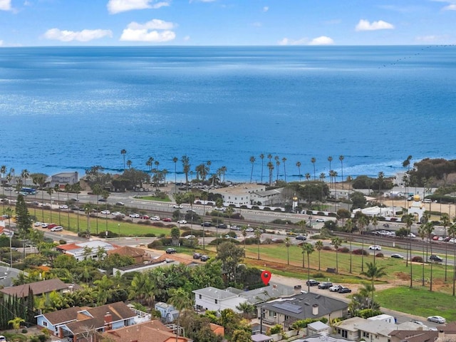 bird's eye view with a water view and a residential view