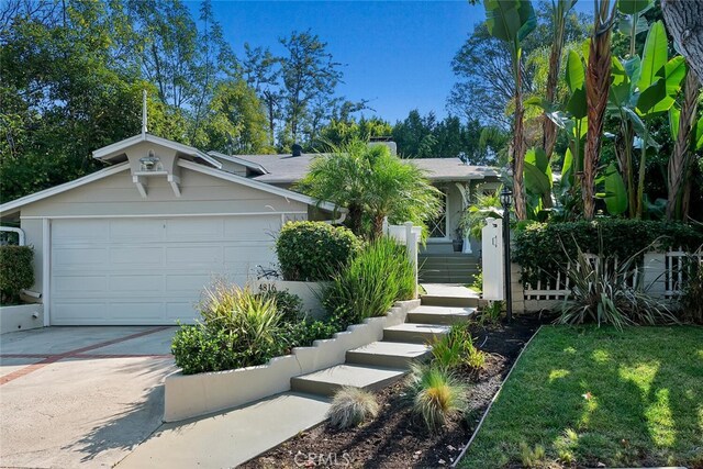 4816 Atoll Ave, Sherman Oaks, CA 91423 - view of front of property with driveway, stairway, and an attached garage