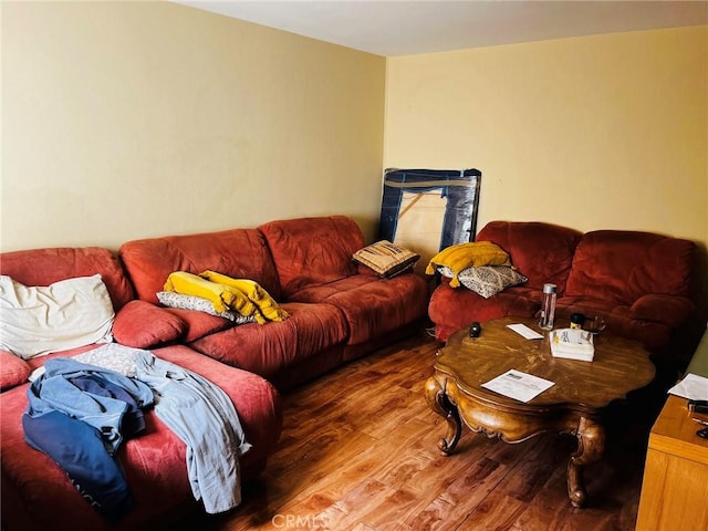 living area featuring wood finished floors