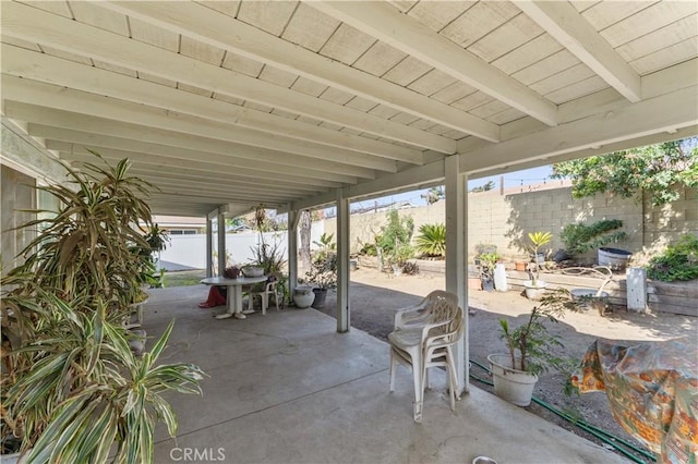 view of patio featuring a fenced backyard