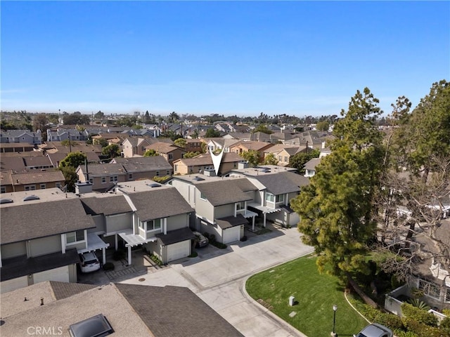 aerial view with a residential view